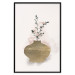 Wall Poster Golden Vase - a simple composition with green foliage in a vase on a beige background 136544 additionalThumb 13