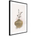 Wall Poster Golden Vase - a simple composition with green foliage in a vase on a beige background 136544 additionalThumb 6