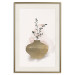 Wall Poster Golden Vase - a simple composition with green foliage in a vase on a beige background 136544 additionalThumb 11