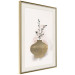 Wall Poster Golden Vase - a simple composition with green foliage in a vase on a beige background 136544 additionalThumb 22