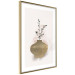 Wall Poster Golden Vase - a simple composition with green foliage in a vase on a beige background 136544 additionalThumb 5
