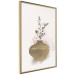 Wall Poster Golden Vase - a simple composition with green foliage in a vase on a beige background 136544 additionalThumb 4