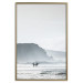 Poster Waiting for the Waves - seascape with large waves and surfers on boards 137844 additionalThumb 9