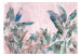 Photo Wallpaper Leafy jungle - painted plant motif in bloom on pink background 138244 additionalThumb 1