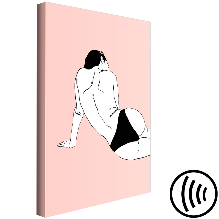 Canvas Print Female Body (1-piece) Vertical - inverted figure on pink background 138844 additionalImage 6