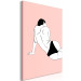 Canvas Print Female Body (1-piece) Vertical - inverted figure on pink background 138844 additionalThumb 2