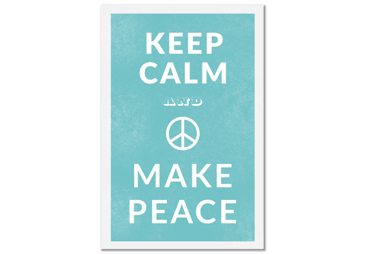 Canvas Keep Calm Make Peace (1-piece) Vertical - white English text 142444