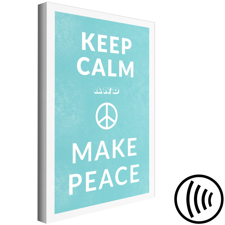 Canvas Keep Calm Make Peace (1-piece) Vertical - white English text 142444 additionalImage 6