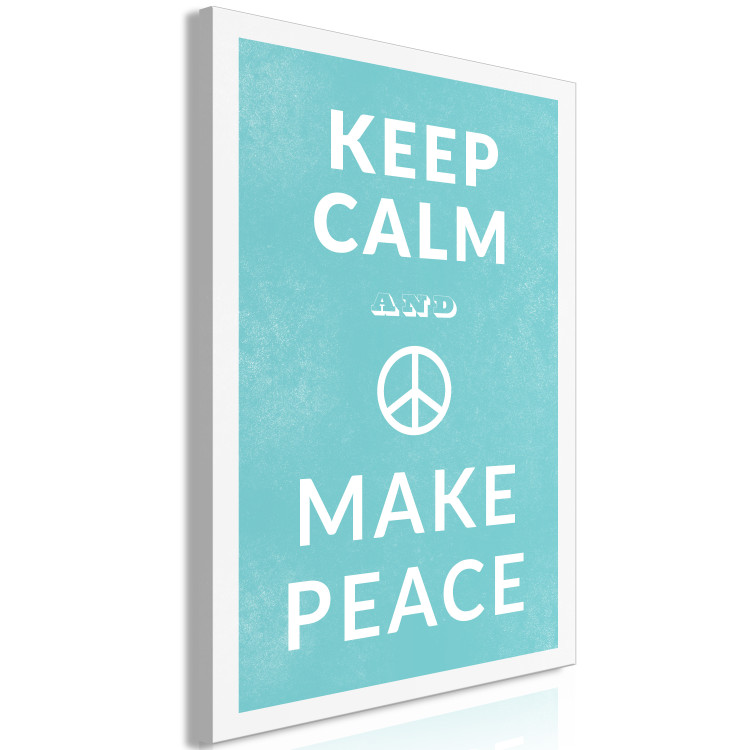 Canvas Keep Calm Make Peace (1-piece) Vertical - white English text 142444 additionalImage 2