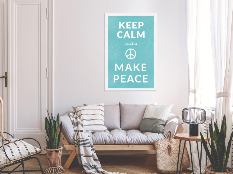 Canvas Keep Calm Make Peace (1-piece) Vertical - white English text 142444 additionalImage 3