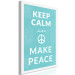 Canvas Keep Calm Make Peace (1-piece) Vertical - white English text 142444 additionalThumb 2