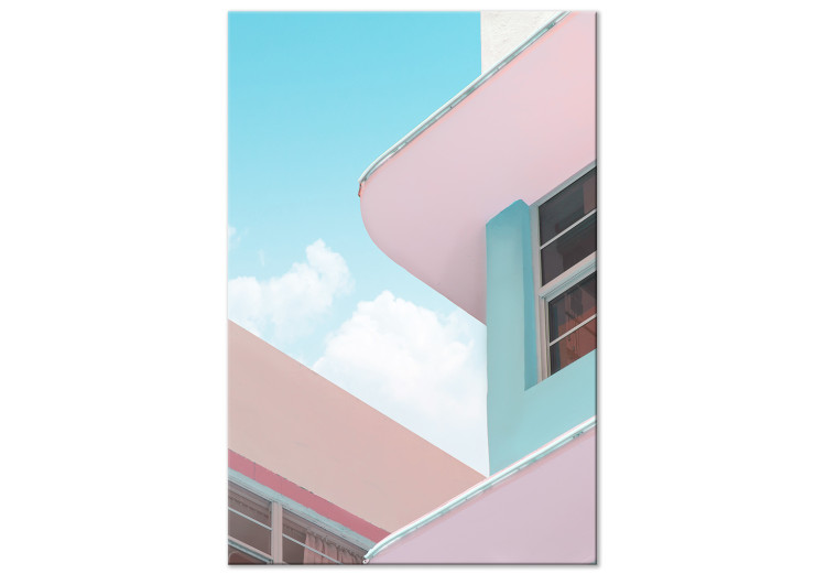 Canvas Art Print Miami Beach Style Building - Minimalist Architecture 144344