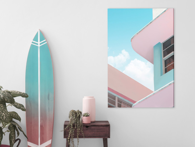 Canvas Art Print Miami Beach Style Building - Minimalist Architecture 144344 additionalImage 3