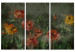 Canvas Painted Poppies - Red Flowers in a Dark Green Meadow 146444