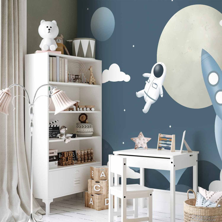Wall Mural Astronaut in Space - Rocket and Planets in the Blue Sky 148444 additionalImage 2