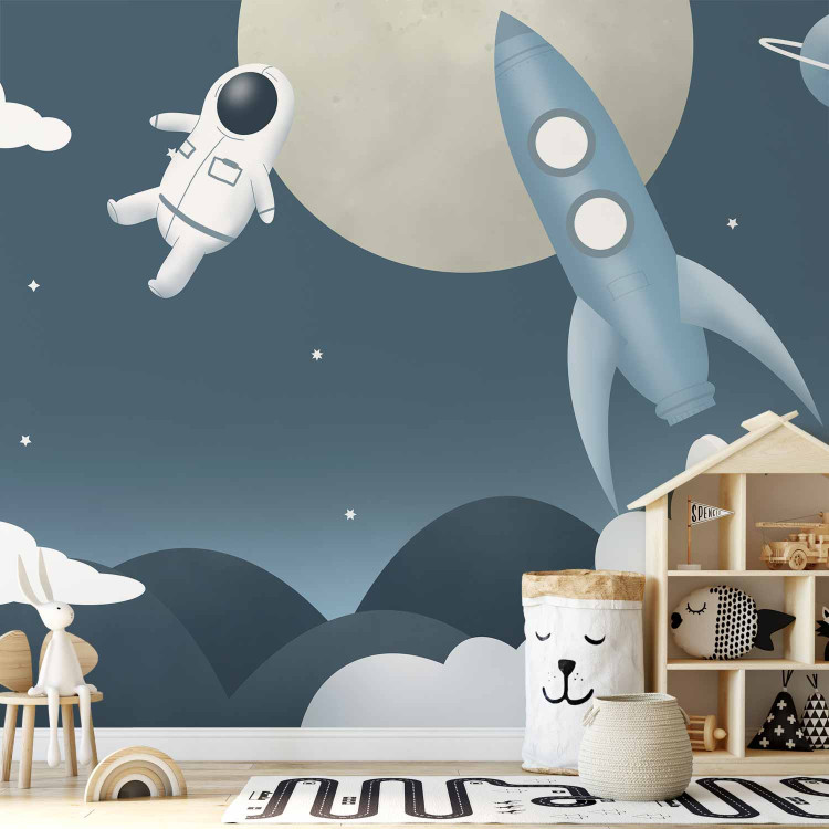 Wall Mural Astronaut in Space - Rocket and Planets in the Blue Sky 148444 additionalImage 8