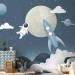 Wall Mural Astronaut in Space - Rocket and Planets in the Blue Sky 148444 additionalThumb 4
