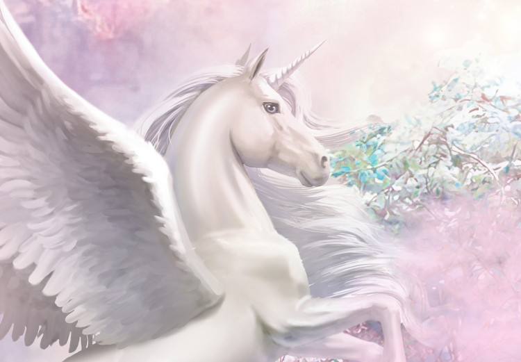 Wall Mural Unicorn and Magic Tree - Pink and Rainbow Land in the Clouds 148544 additionalImage 8