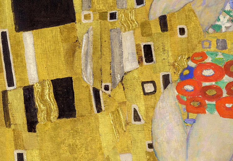 Round Canvas Kiss - Gustav Klimt - A Couple in Love in a Passionate Embrace 148744 additionalImage 3