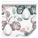 Modern Wallpaper Quince Pattern - Fruits and Leaves on Twigs in Subdued Colors 150044 additionalThumb 1