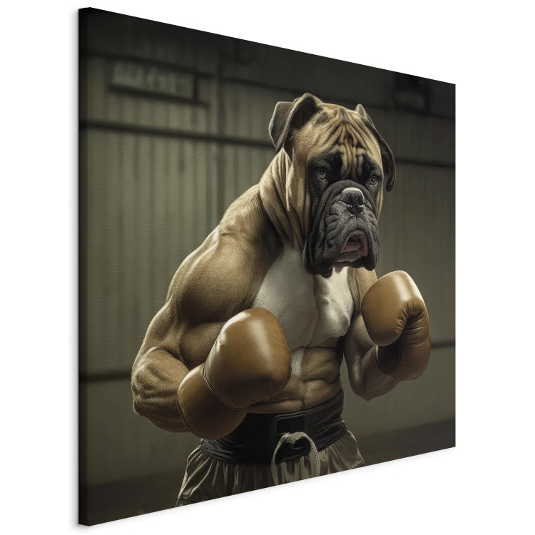 Canvas Print AI Boxer Dog - Fantasy Portrait of a Strong Animal in the Ring - Square 150144 additionalImage 2