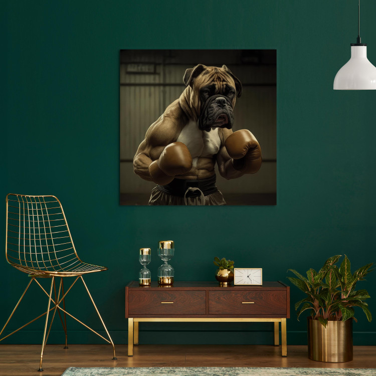 Canvas Print AI Boxer Dog - Fantasy Portrait of a Strong Animal in the Ring - Square 150144 additionalImage 5