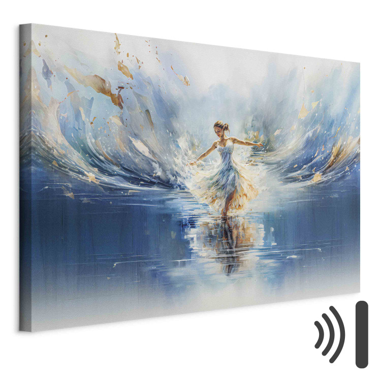 Canvas Art Print The Beauty of Dance - A Ballerina Dancing on the Surface of a Blue Lake 151544 additionalImage 8