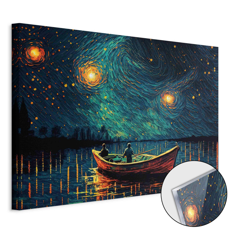 Print On Glass Starry Night - Impressionistic Landscape With a View of the Sea and Sky [Glass] 151744