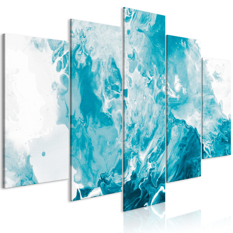 Canvas Abstract Blue - Sea Foamy Waves Resembling Marble 151844 additionalImage 2