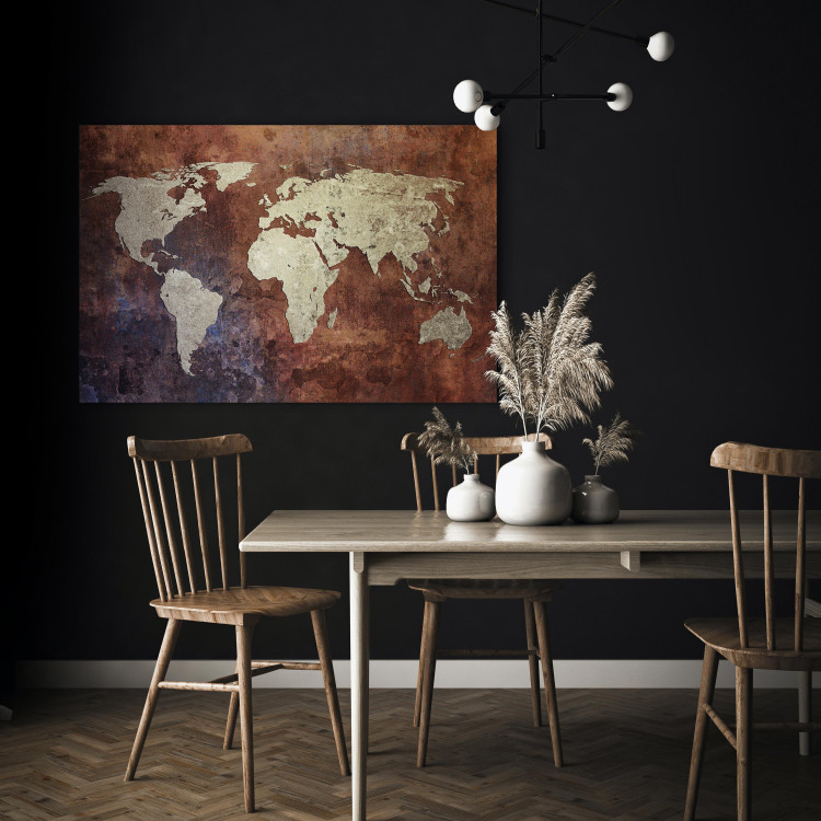 Canvas Print Rusty map of the World 55244 additionalImage 11