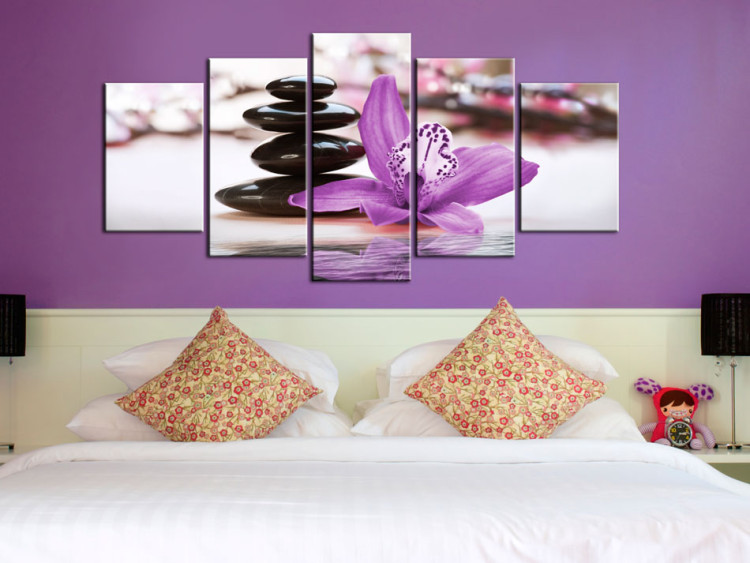Canvas Art Print Orchid, stones and zen 58844 additionalImage 3