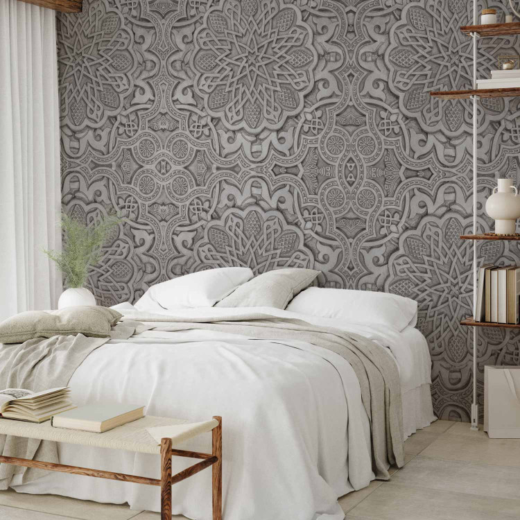 Wall Mural Oriental Ornament - Background with Mosaic in Gray Oriental Style 60144 additionalImage 2