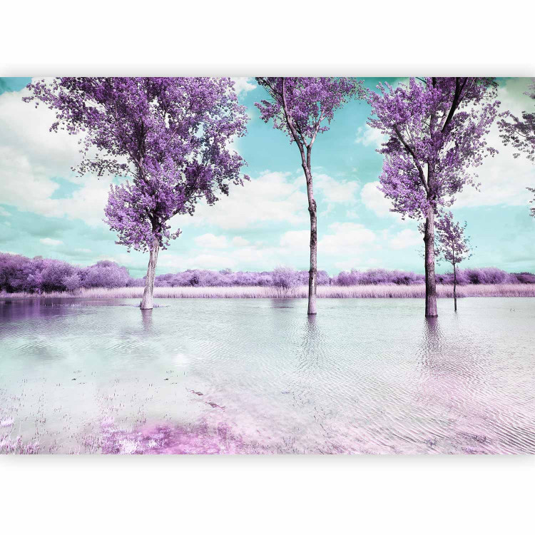 Wall Mural Heather Landscape - Trees by the Water in Provencal Style in Violet 60444 additionalImage 5