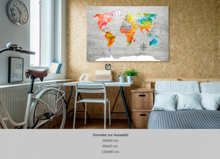 Decorative Pinboard Multicolored Travels [Cork Map] 92244 additionalImage 7