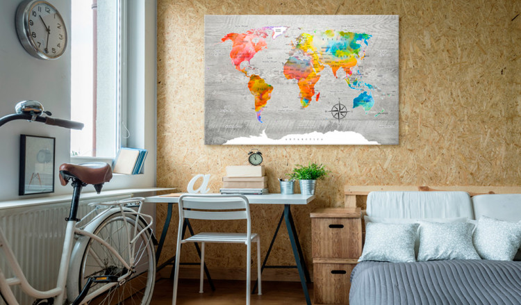 Decorative Pinboard Multicolored Travels [Cork Map] 92244 additionalImage 3