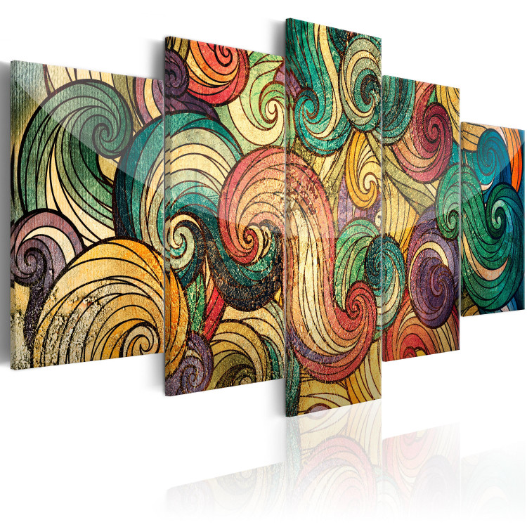 Canvas Colorful Waves - Multicolored Fantasy Expressed in Abstract Manner 98144 additionalImage 2