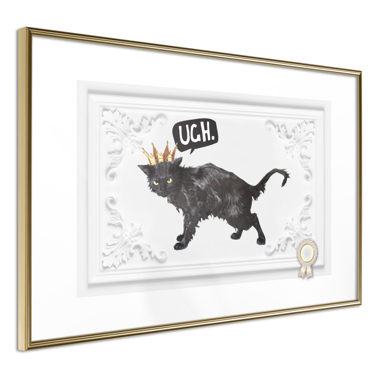Poster Cat in the crown - black animal on a white background adorned with ornaments 114354 additionalImage 6