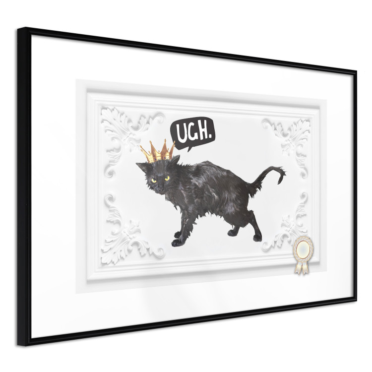 Poster Cat in the crown - black animal on a white background adorned with ornaments 114354 additionalImage 11
