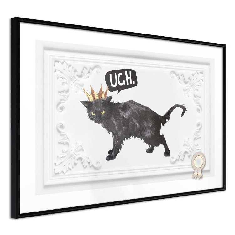 Poster Cat in the crown - black animal on a white background adorned with ornaments 114354 additionalImage 10