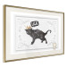 Poster Cat in the crown - black animal on a white background adorned with ornaments 114354 additionalThumb 2