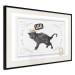 Poster Cat in the crown - black animal on a white background adorned with ornaments 114354 additionalThumb 3