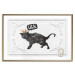 Poster Cat in the crown - black animal on a white background adorned with ornaments 114354 additionalThumb 16