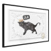 Poster Cat in the crown - black animal on a white background adorned with ornaments 114354 additionalThumb 12
