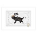 Poster Cat in the crown - black animal on a white background adorned with ornaments 114354 additionalThumb 25
