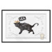 Poster Cat in the crown - black animal on a white background adorned with ornaments 114354 additionalThumb 24