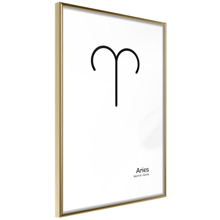Wall Poster Aries - simple black and white composition with zodiac sign and text 117054 additionalImage 8