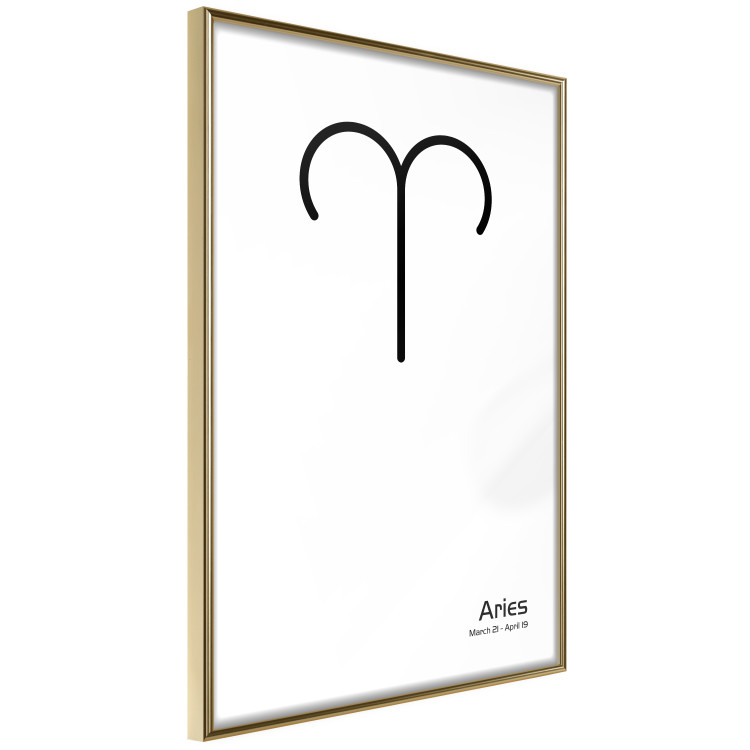 Wall Poster Aries - simple black and white composition with zodiac sign and text 117054 additionalImage 14