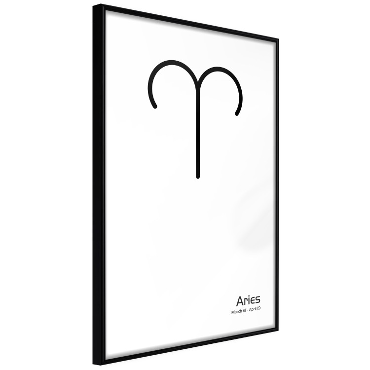 Wall Poster Aries - simple black and white composition with zodiac sign and text 117054 additionalImage 12