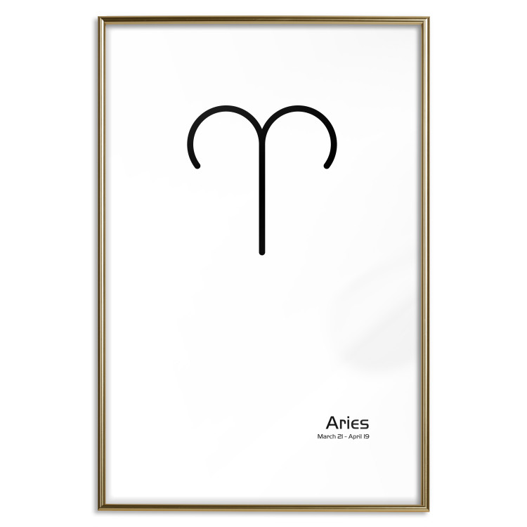 Wall Poster Aries - simple black and white composition with zodiac sign and text 117054 additionalImage 16