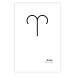 Wall Poster Aries - simple black and white composition with zodiac sign and text 117054 additionalThumb 25